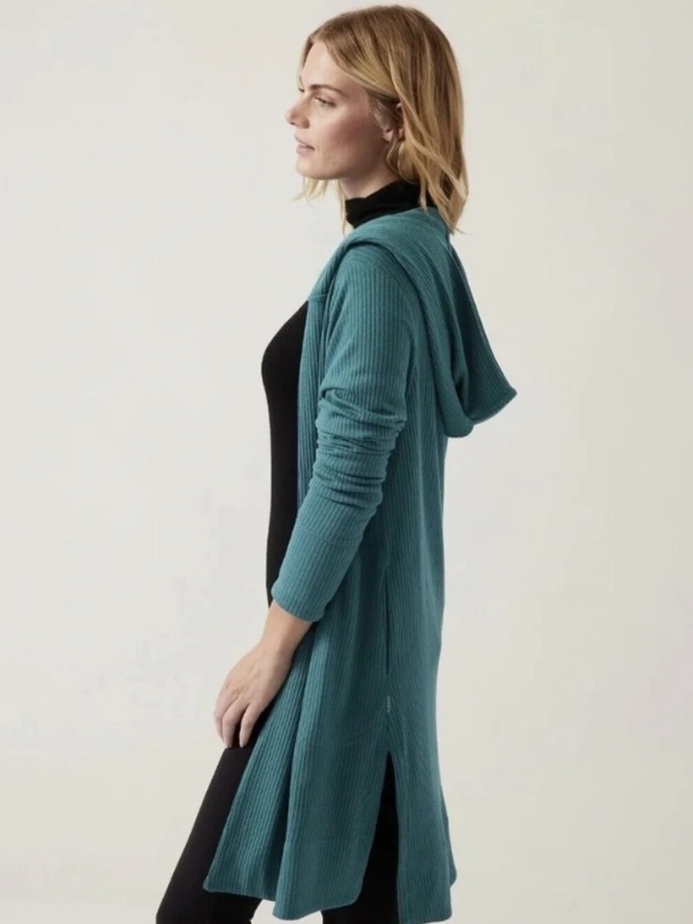 EUC Athleta Harmony Pose Knit Cardigan Wrap Borealis Green Size Small